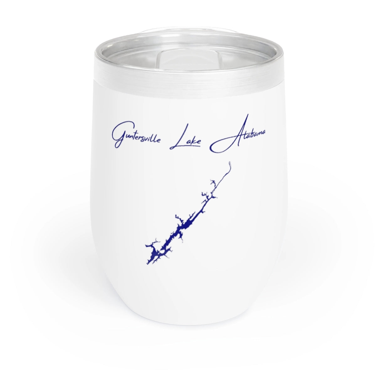 Alabama Guntersville Lake Wine Tumbler front position view from front white.webp