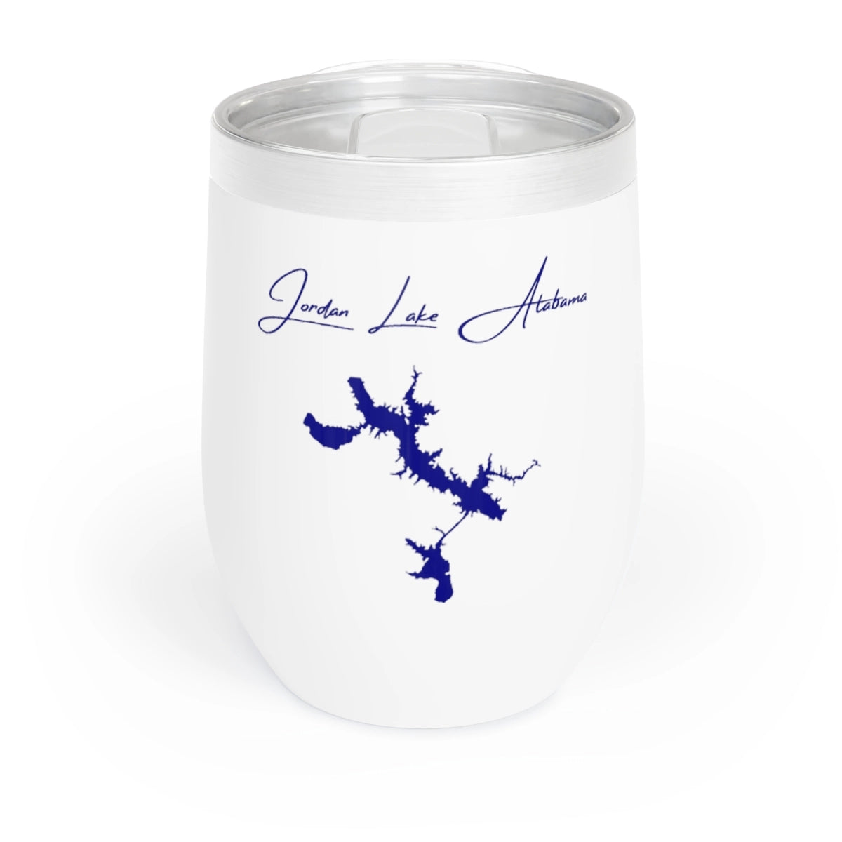 Alabama Jordan Lake Wine Tumbler front position view from front white.webp