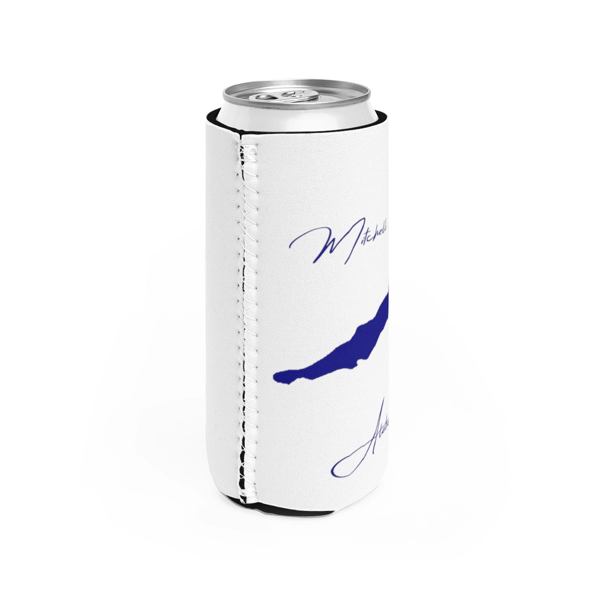 Alabama Mitchell Lake Slim Can Koozie all position view from right white.webp