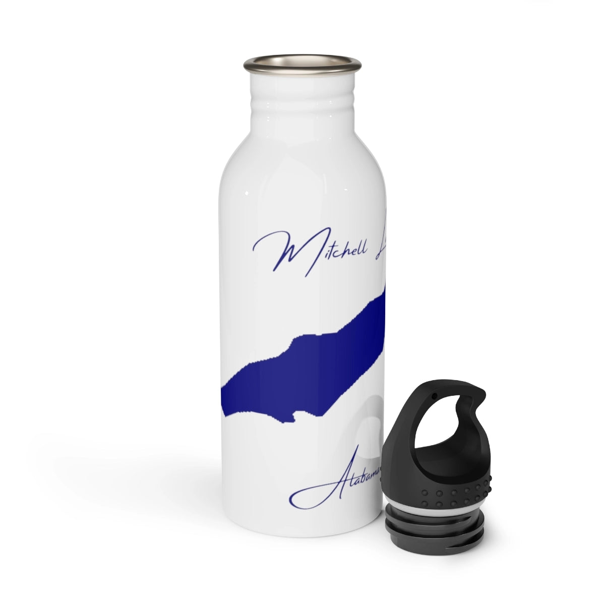 Alabama Mitchell Lake Water bottle other position view from open white.webp