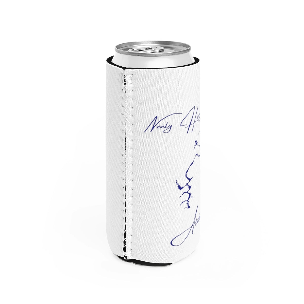 Alabama Neely Henry Lake Slim Can Koozie all position view from right white.webp