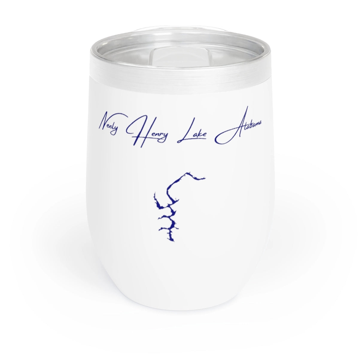 Alabama Neely Henry Lake Wine Tumbler front position view from front white.webp