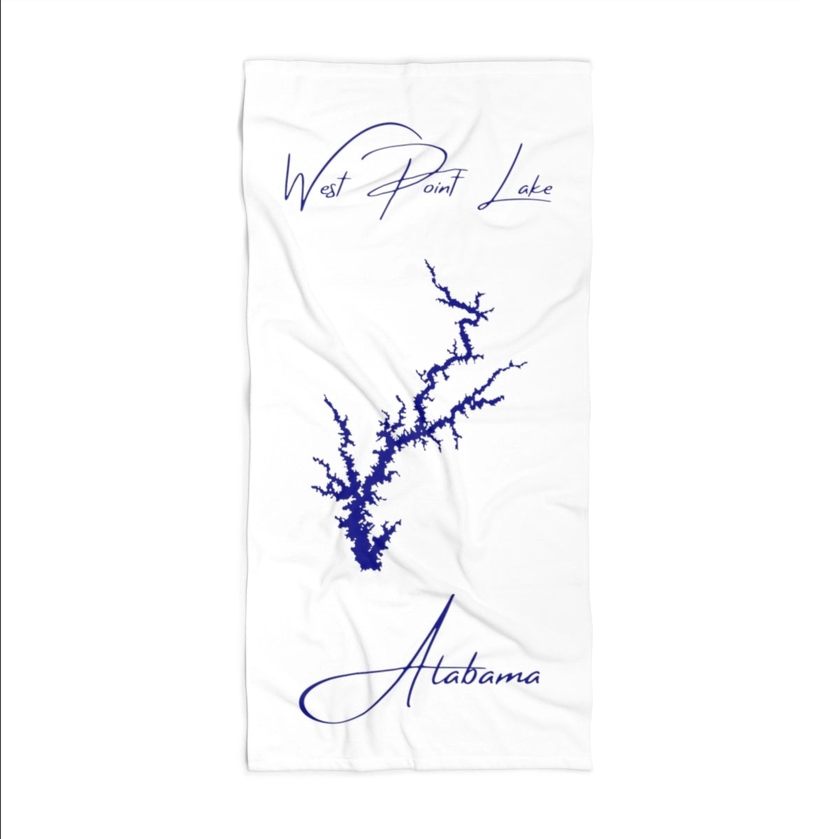 Alabama West Point Lake Beach Towel front position view from front 36 x 72.webp