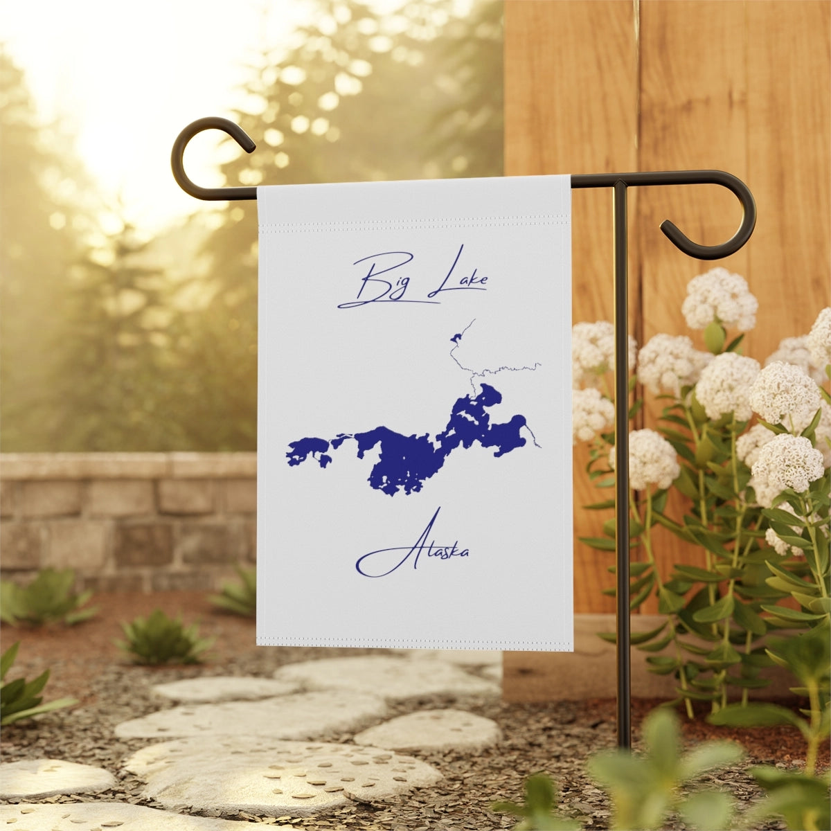 Alaska Big Lake Garden Banner other position view from context-1 12'' x 18''.webp