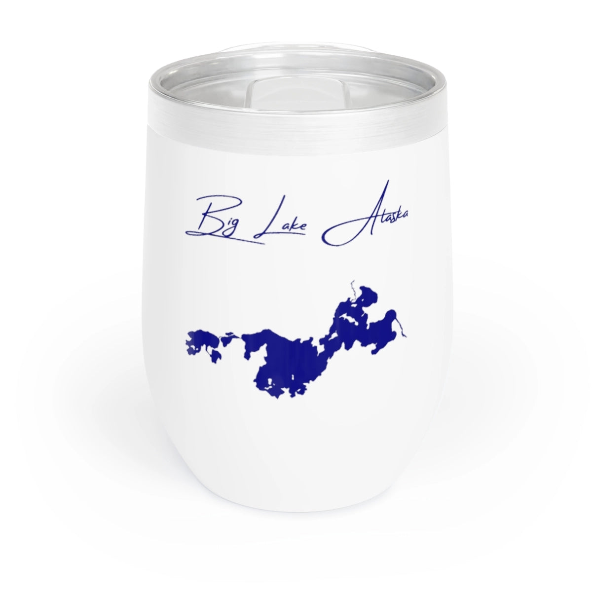 Alaska Big Lake Wine Tumbler front position view from front white.webp