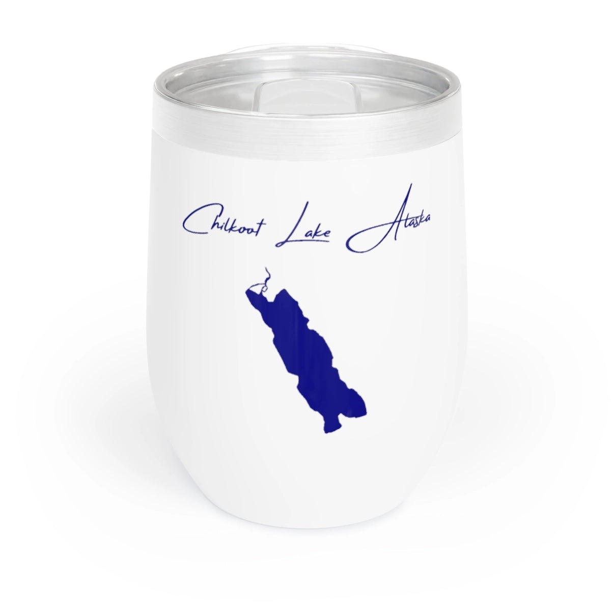 Alaska Chilkoot Lake Wine Tumbler front position view from front white.webp
