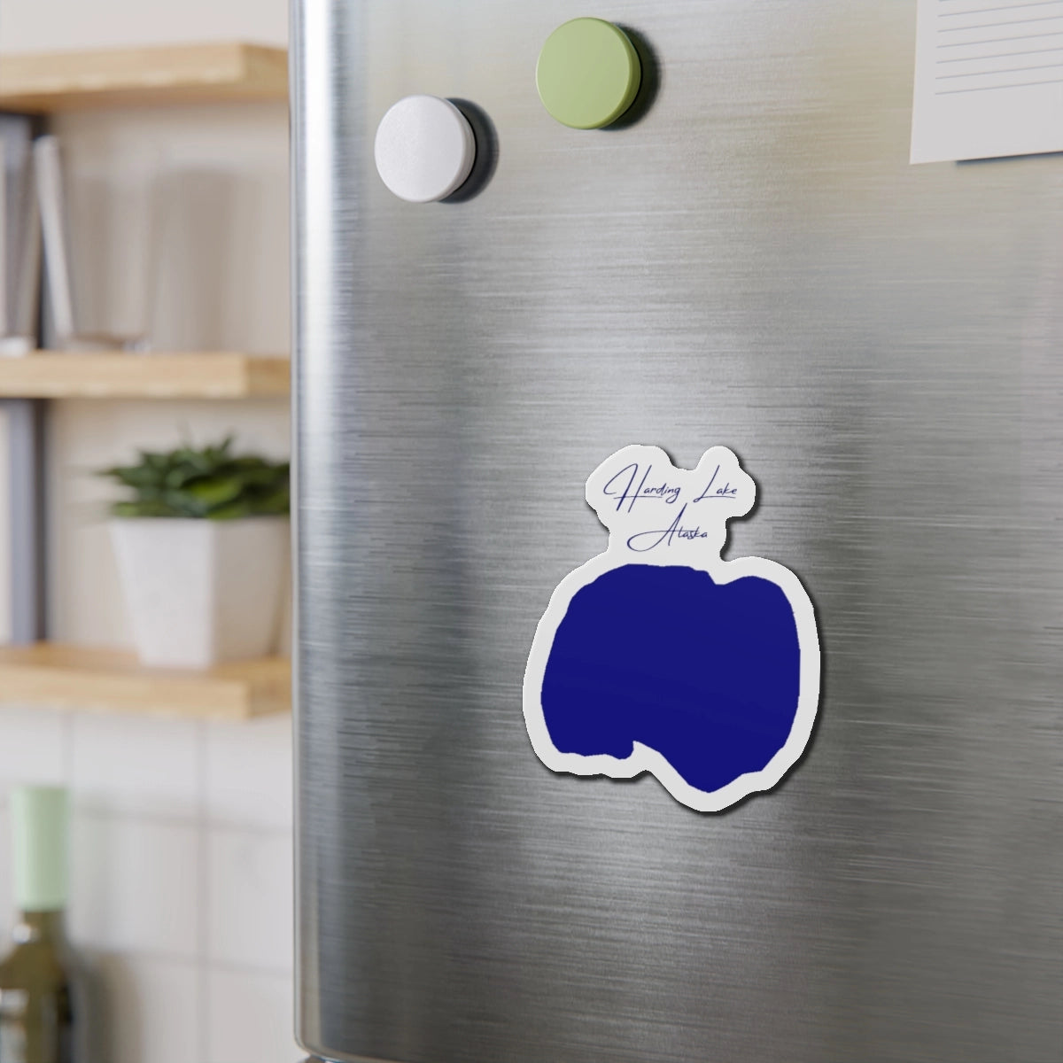 Alaska Harding Lake Die Cut Magnet front position view from context-2 4 x 4.webp