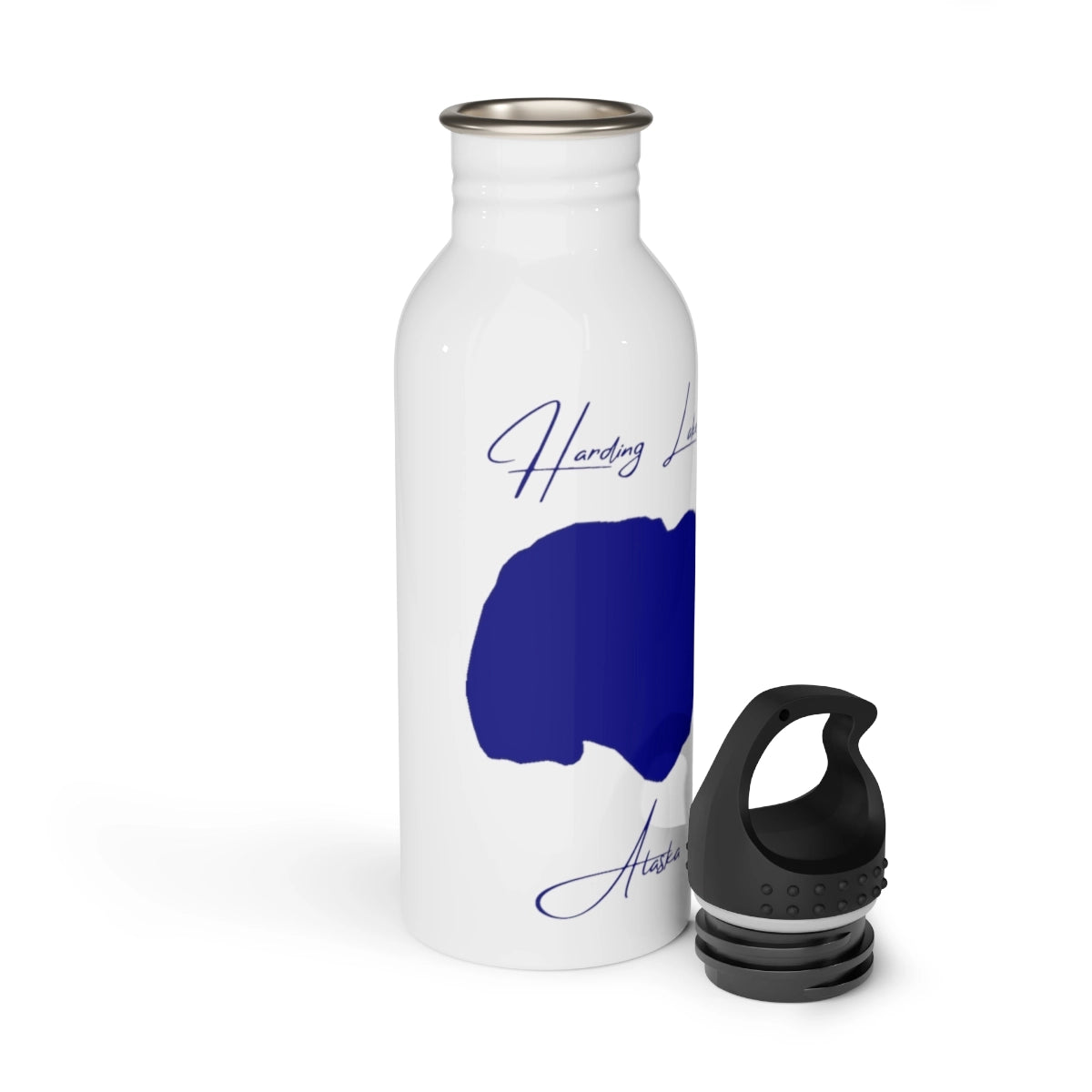Alaska Harding Lake Water bottle other position view from open white.webp