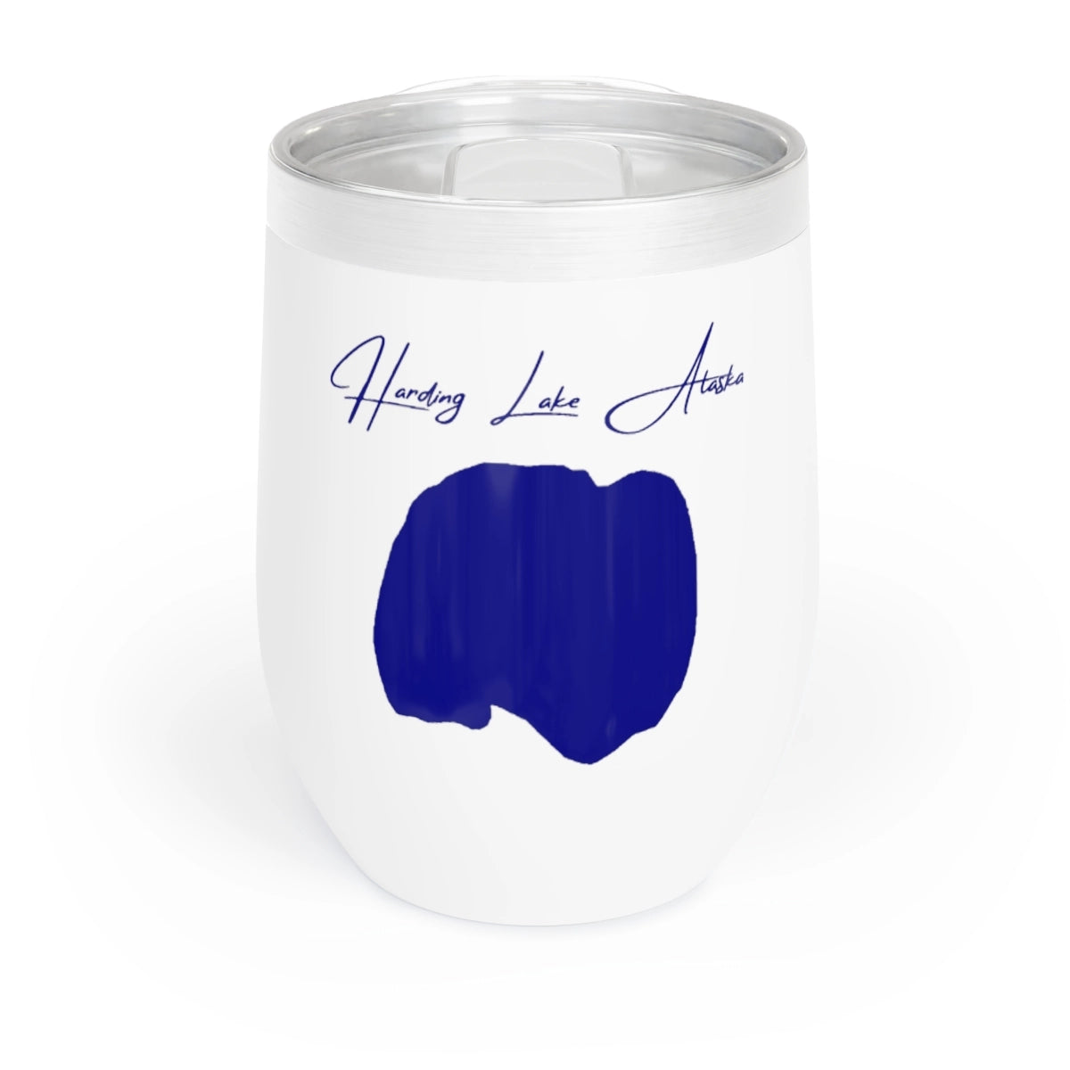 Alaska Harding Lake Wine Tumbler front position view from front white.webp