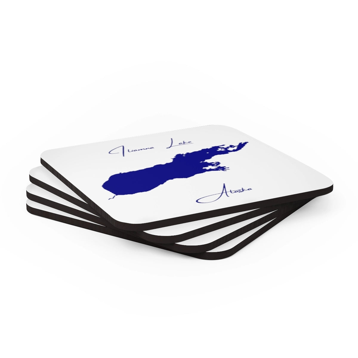 Alaska Iliamna Lake Coaster Set front position view from stacked 3.75 x 3.75.webp