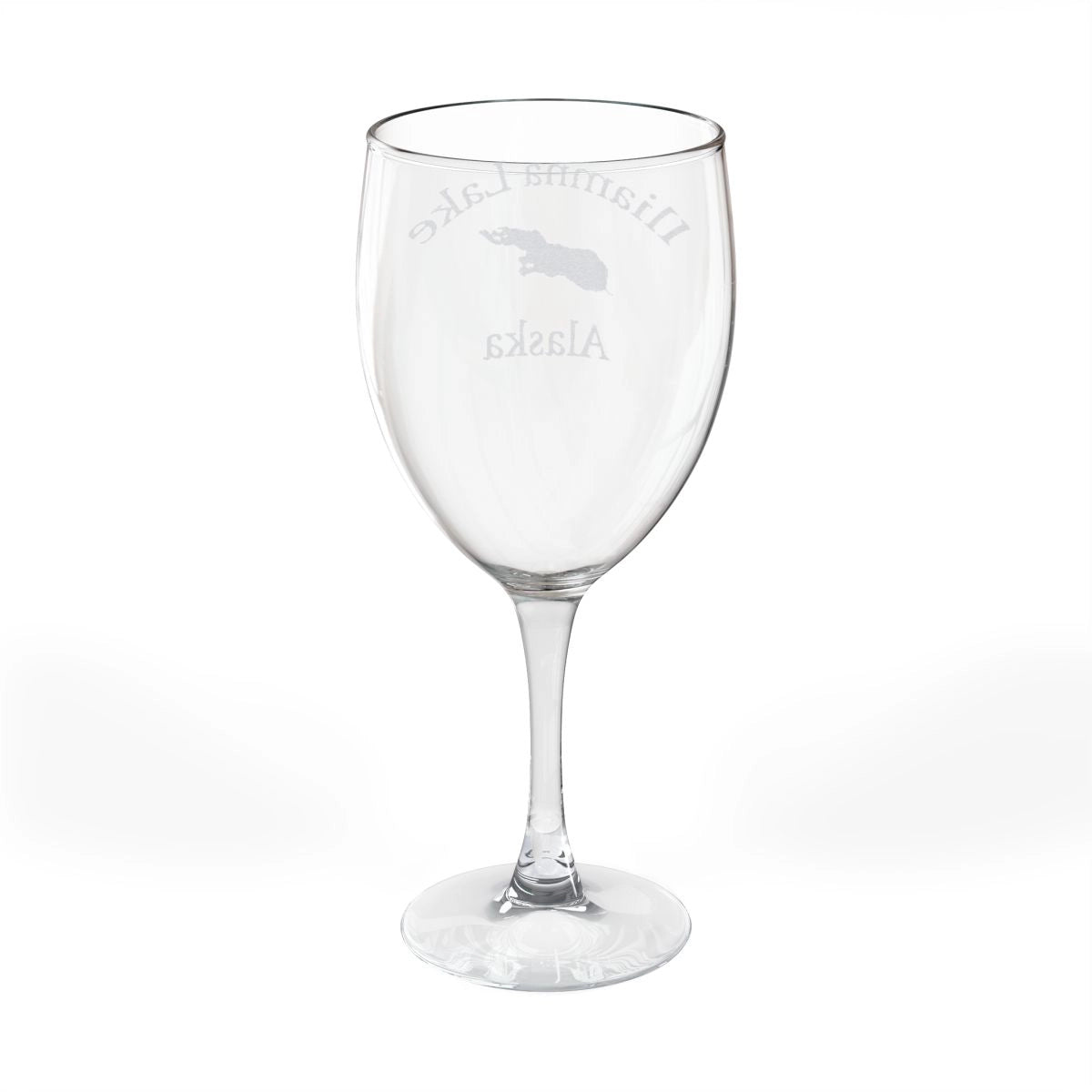 Alaska Iliamna Lake Engraved Wine Glass other position view from back 10.5oz.webp