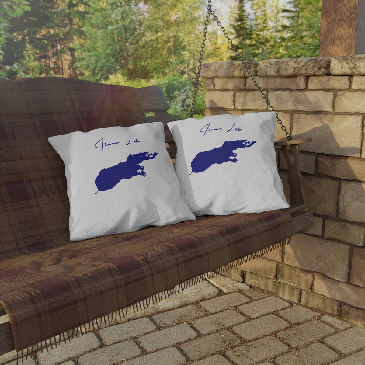 Alaska Iliamna Lake Outdoor Pillow all position view from context-2 20 x 20.webp