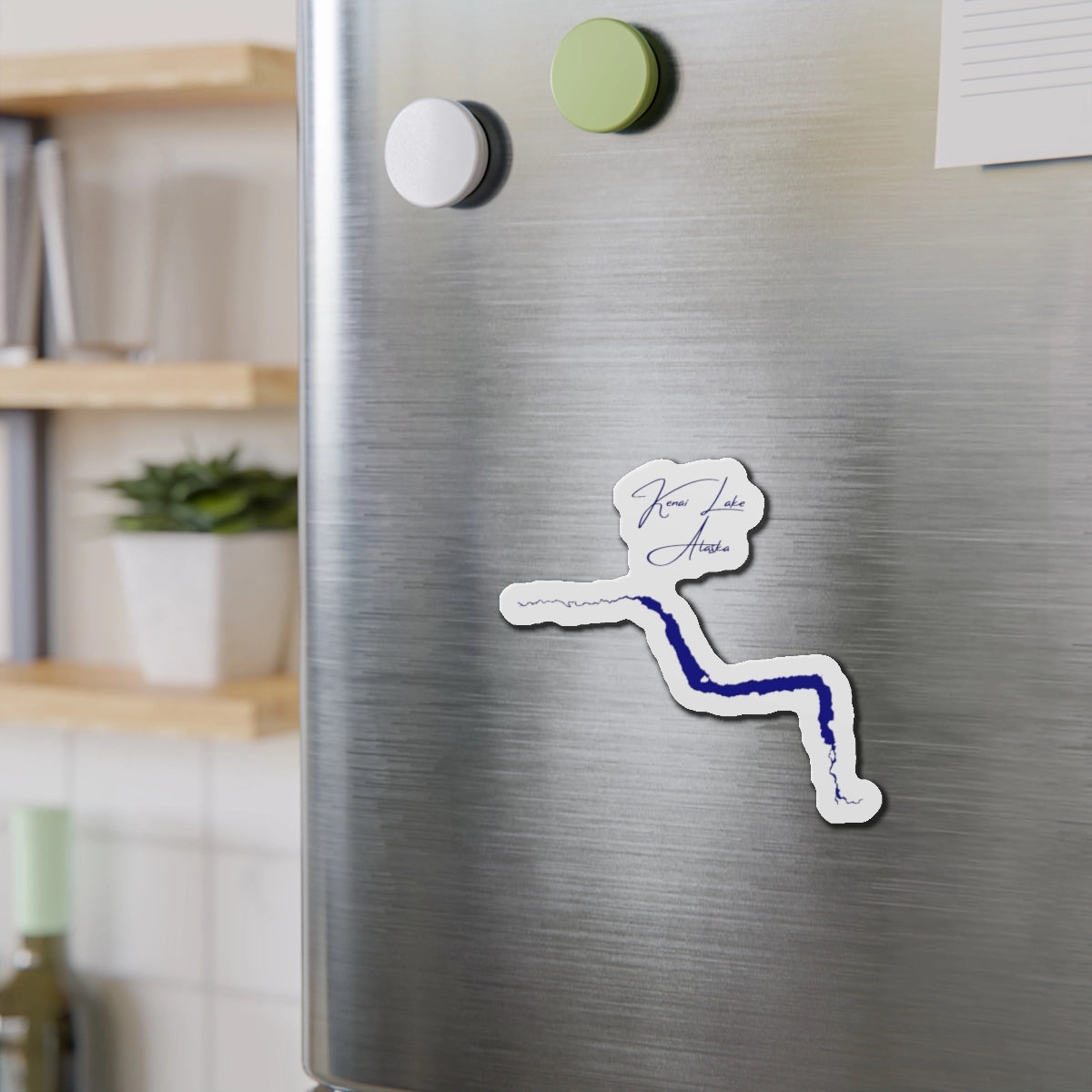 Alaska Kenai Lake Die Cut Magnet front position view from context-2 4 x 4.webp