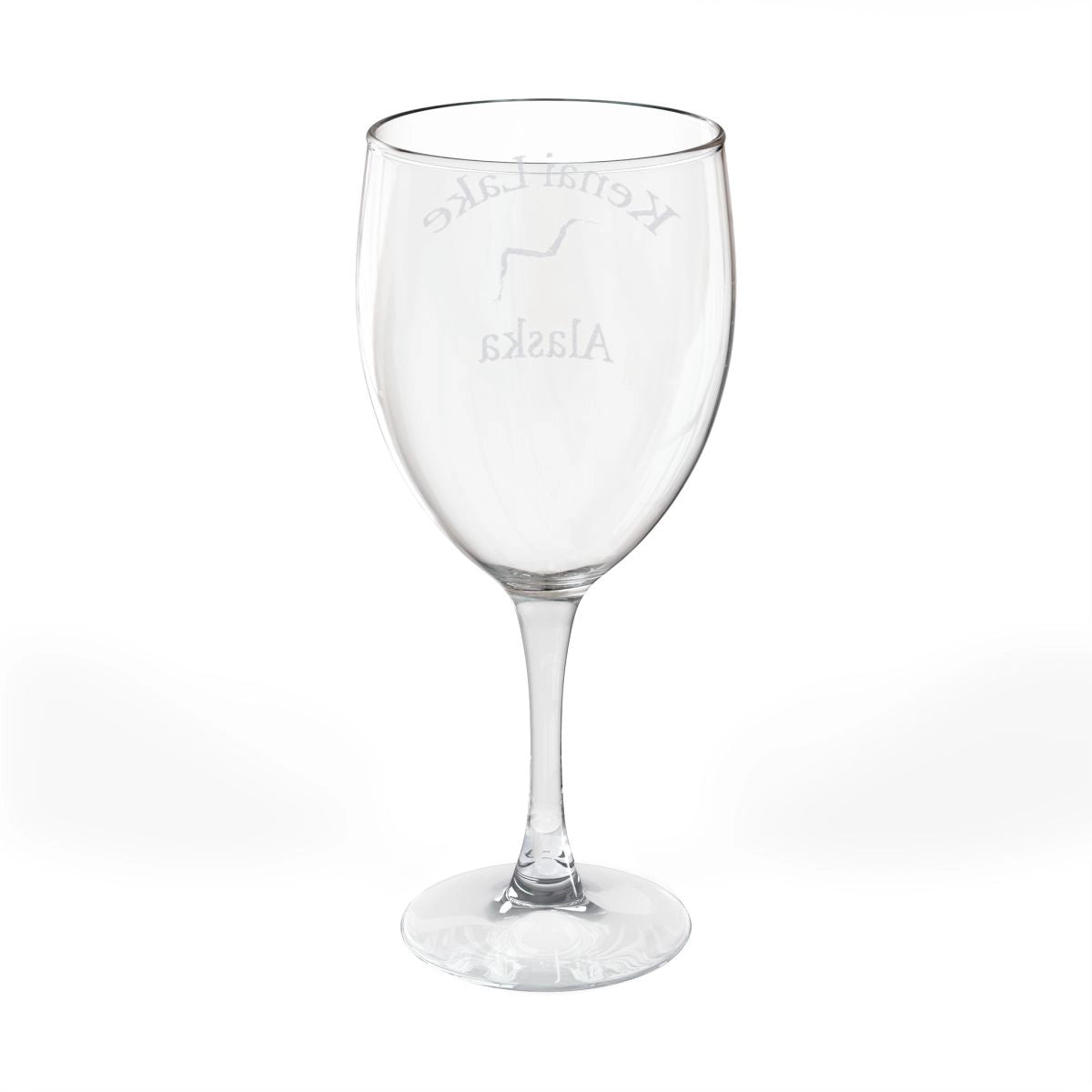 Alaska Kenai Lake Engraved Wine Glass other position view from back 10.5oz.webp