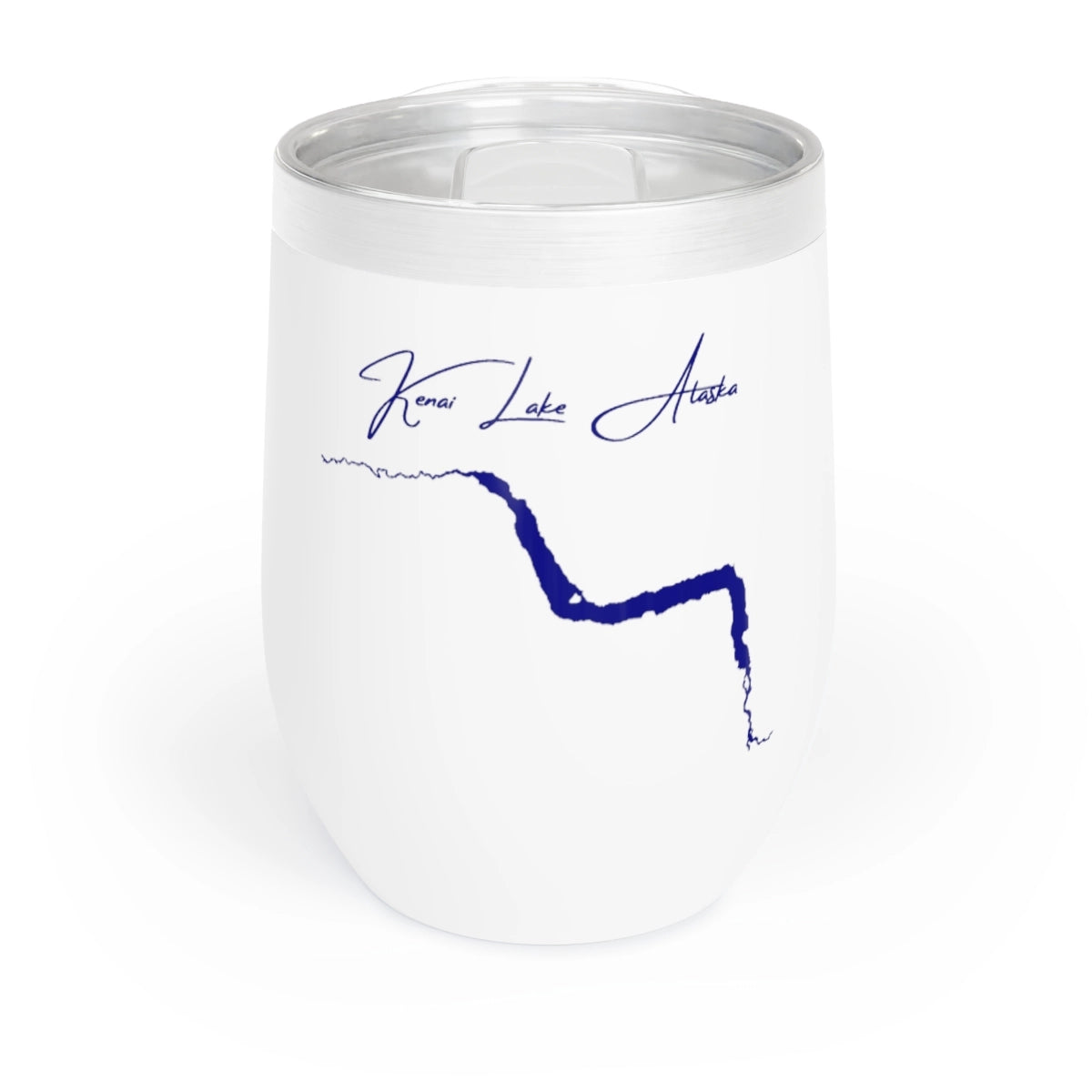 Alaska Kenai Lake Wine Tumbler front position view from front white.webp