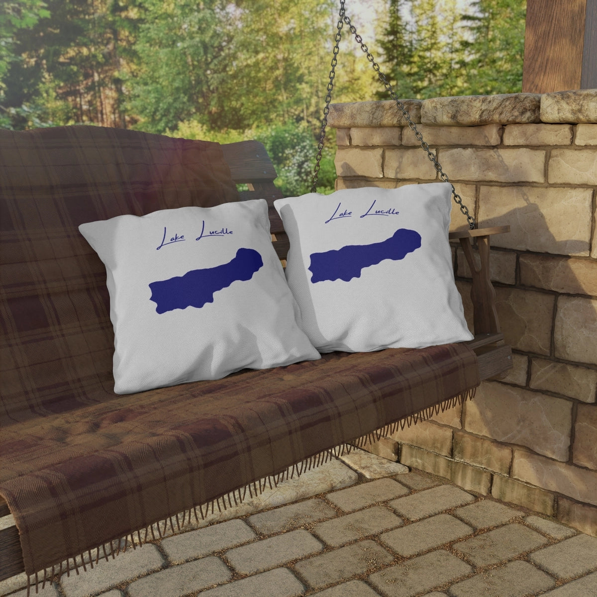 Alaska Lake Lucille Outdoor Pillow all position view from context-2 20 x 20.webp