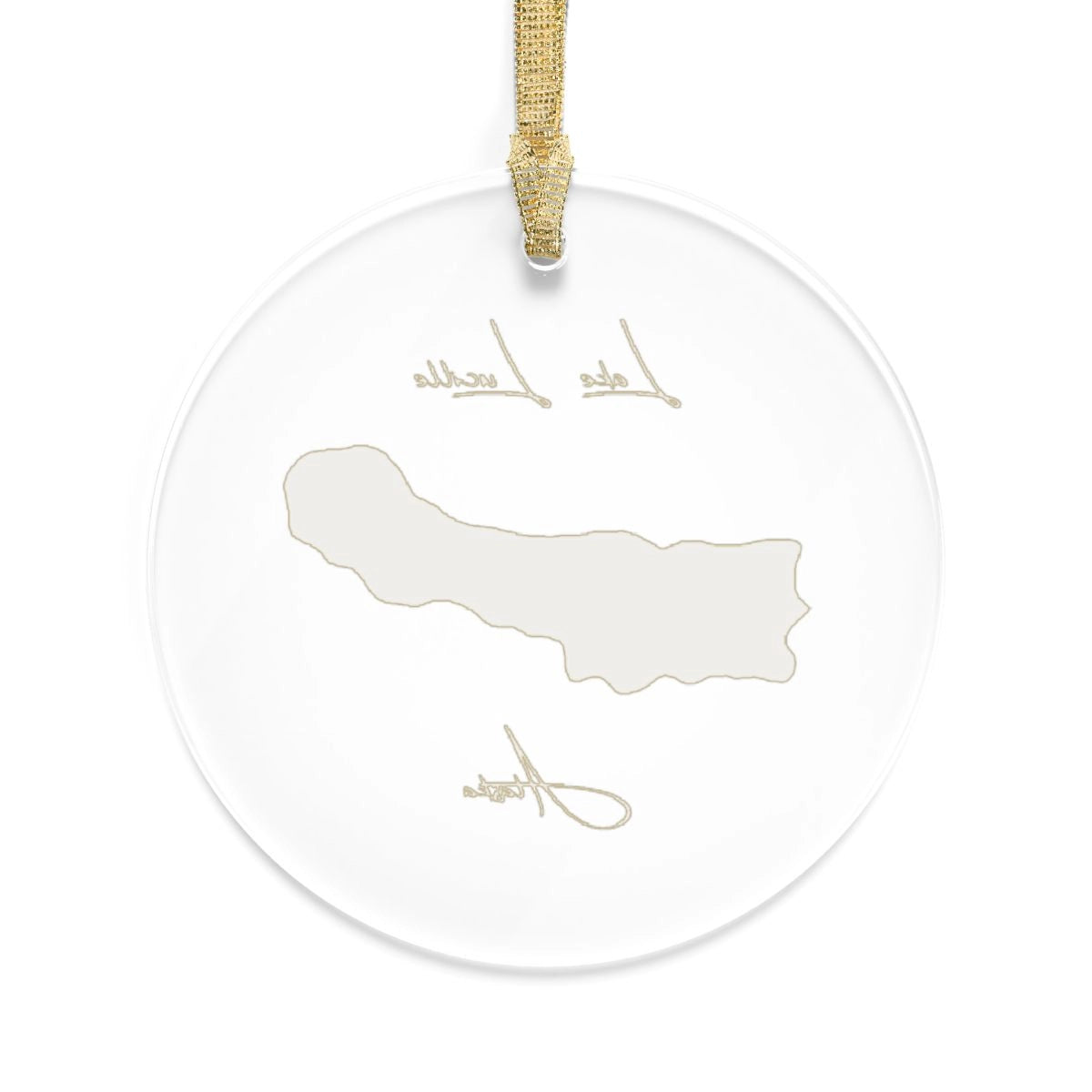 Alaska Lake Lucille Tree Ornament other position view from back round.webp