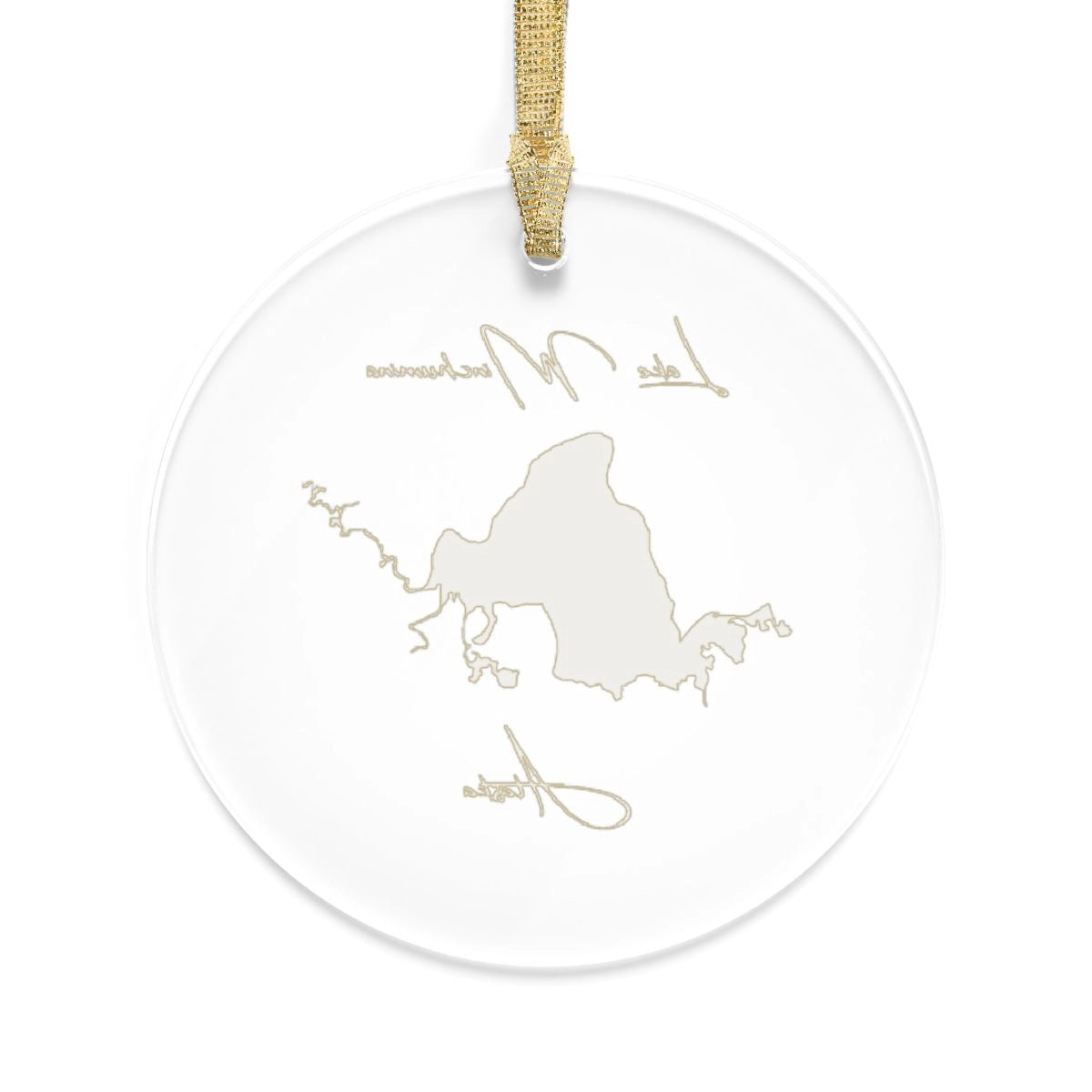 Alaska Lake Minchumina Tree Ornament other position view from back round.webp