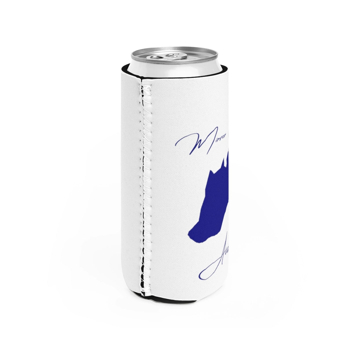 Alaska Mirror Lake Slim Can Koozie all position view from right white.webp