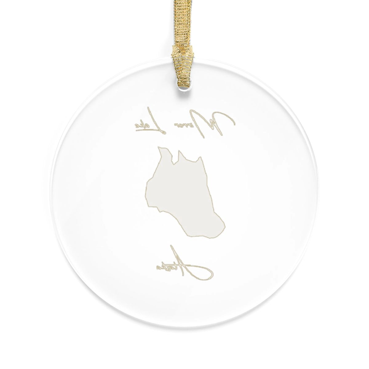 Alaska Mirror Lake Tree Ornament other position view from back round.webp