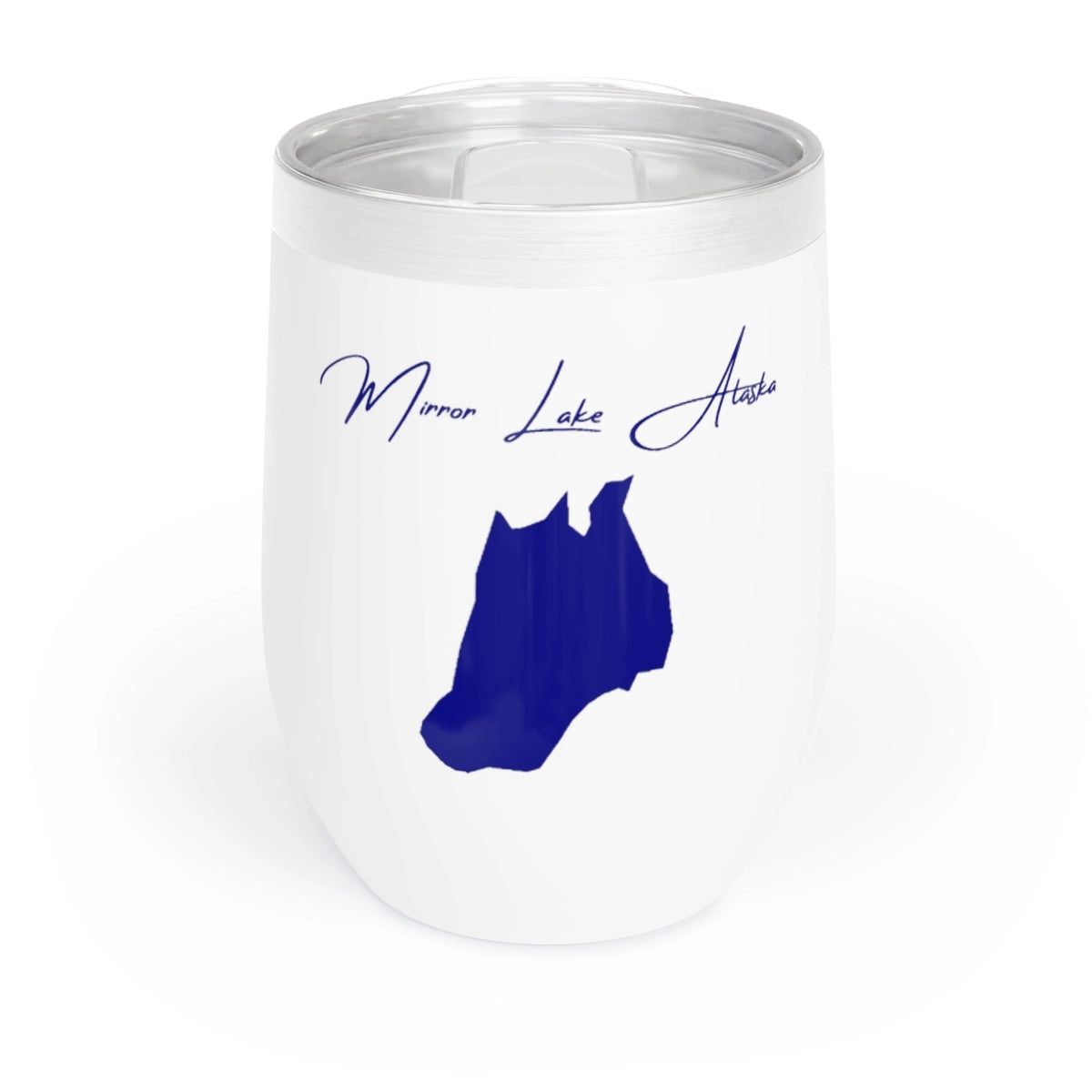 Alaska Mirror Lake Wine Tumbler front position view from front white.webp