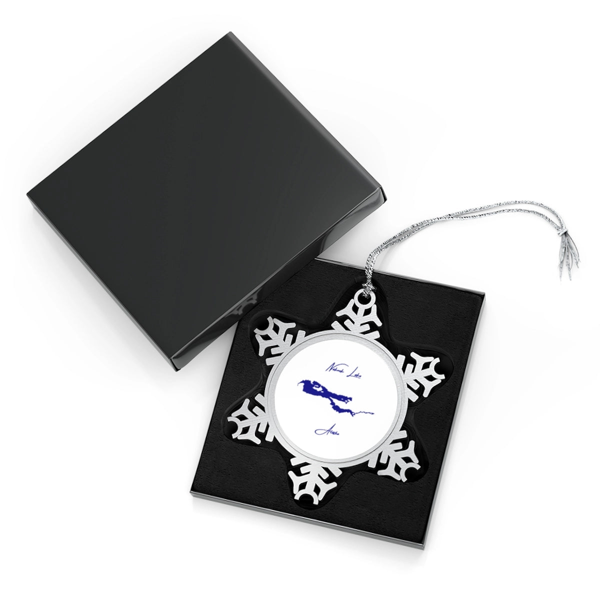 Alaska Naknek Lake XMAS Ornament front position view from with-box one size.webp