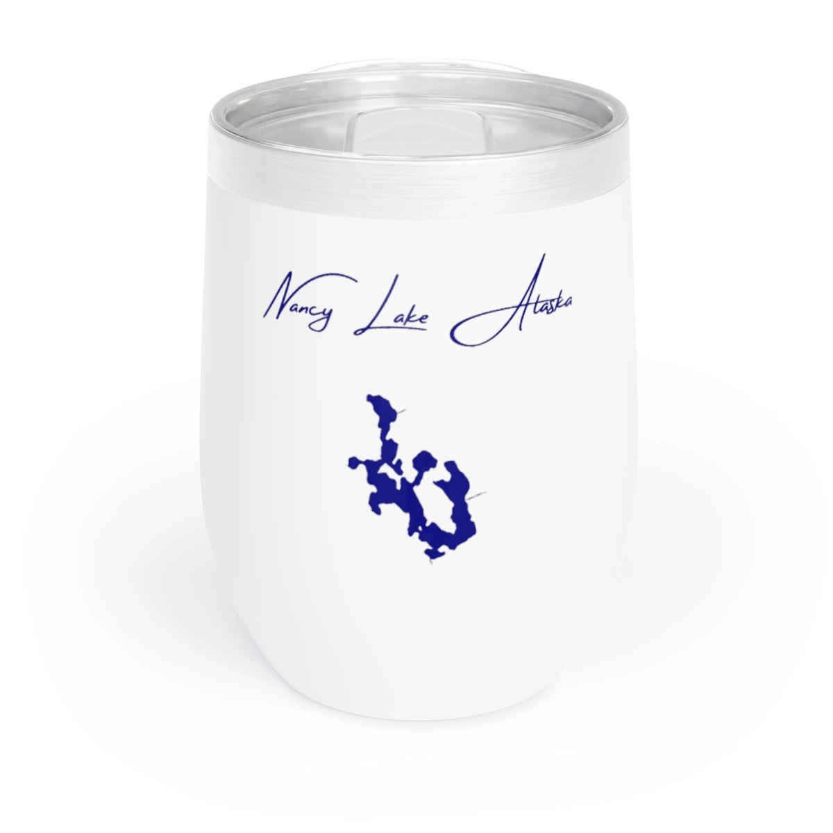 Alaska Nancy Lake Wine Tumbler front position view from front white.webp