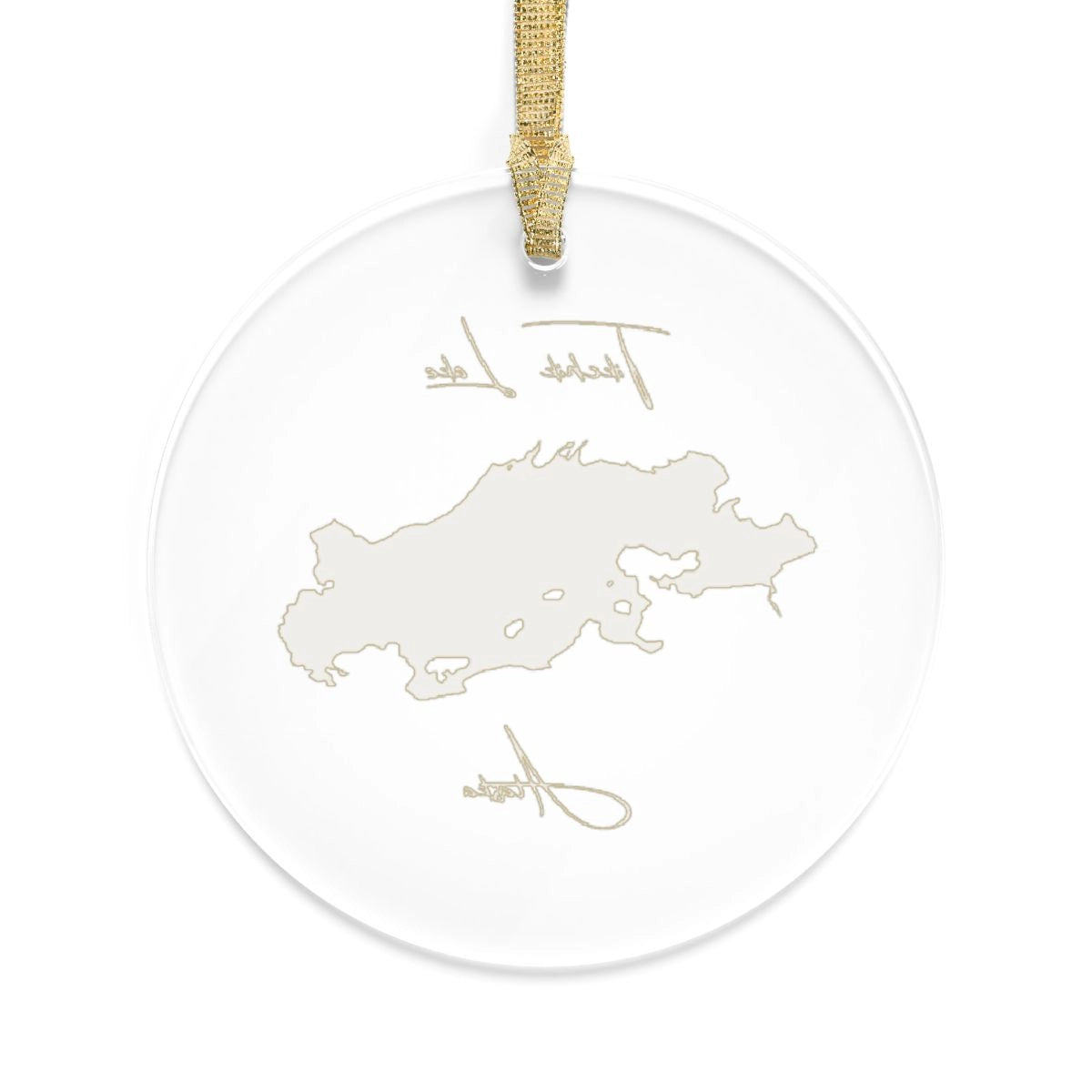 Alaska Tikchik Lake Tree Ornament other position view from back round.webp