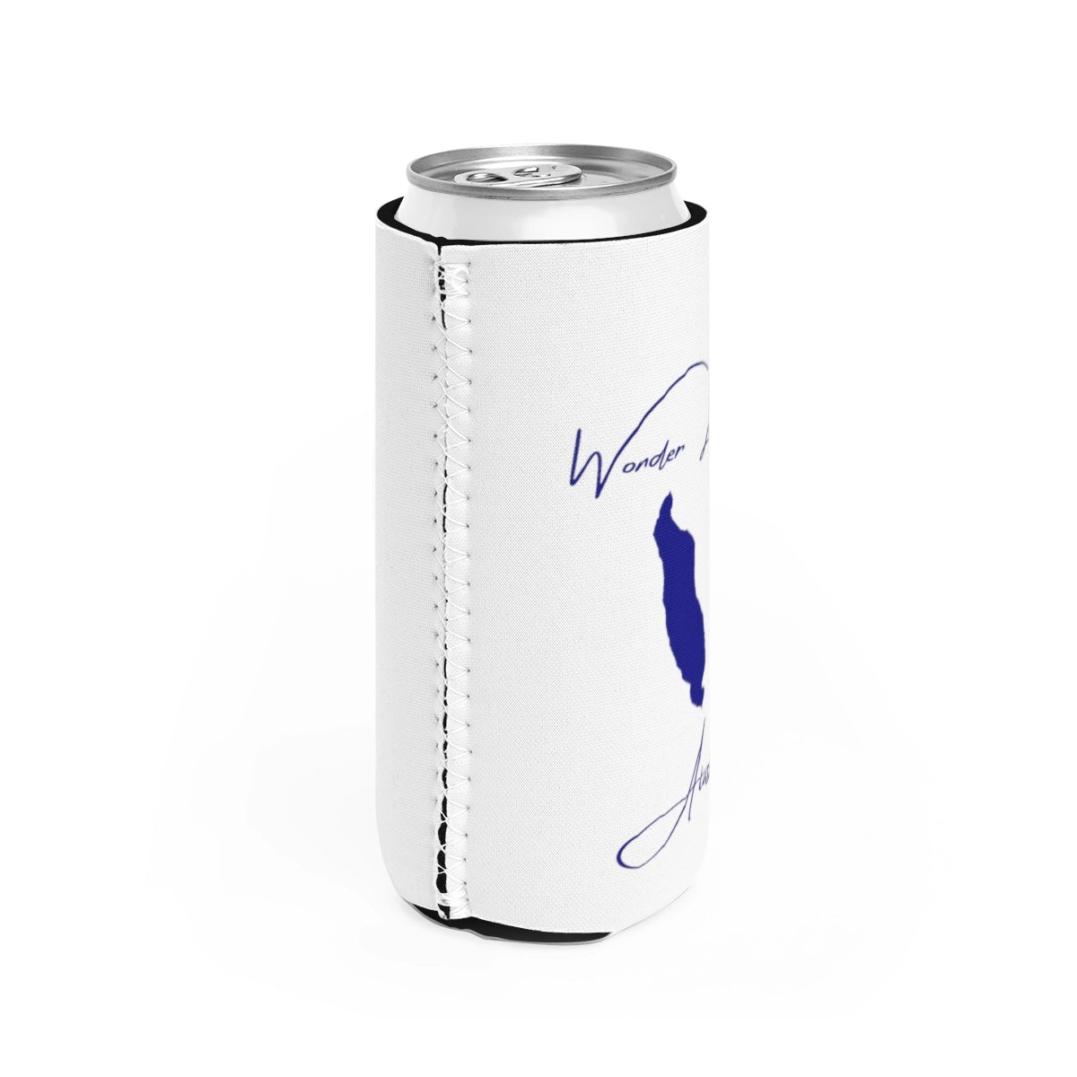 Alaska Wonder Lake Slim Can Koozie all position view from right white.webp