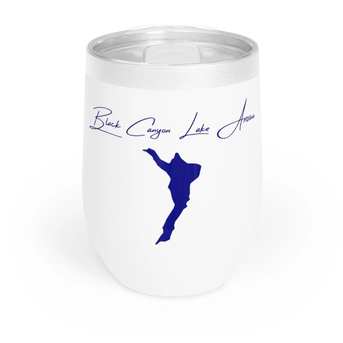 Arizona Black Canyon Lake Wine Tumbler front position view from front white.webp