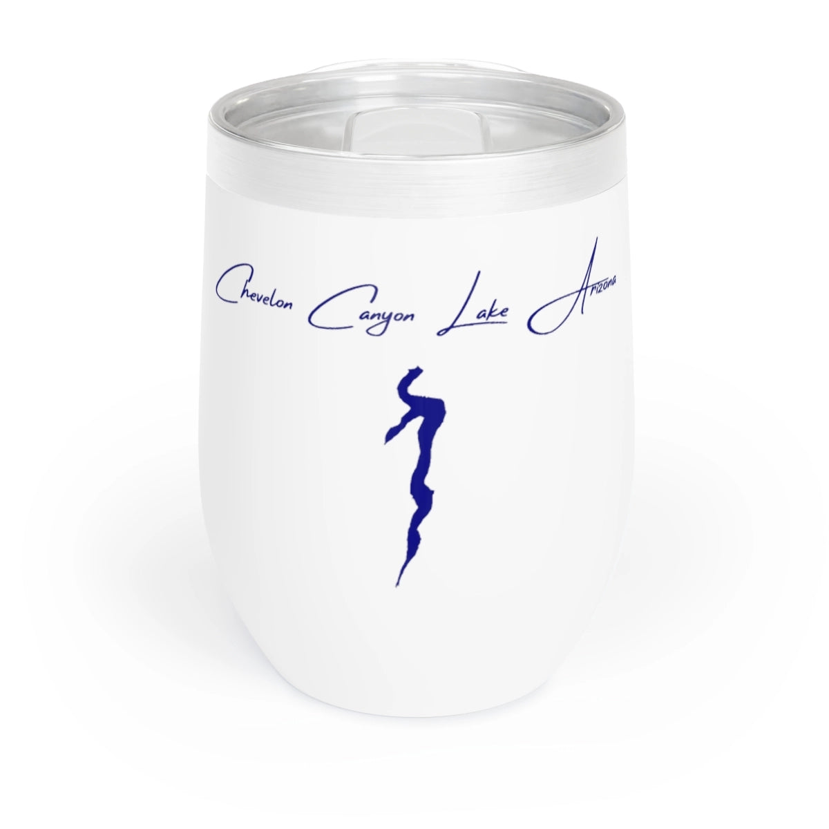 Arizona Chevelon Canyon Lake Wine Tumbler front position view from front white.webp