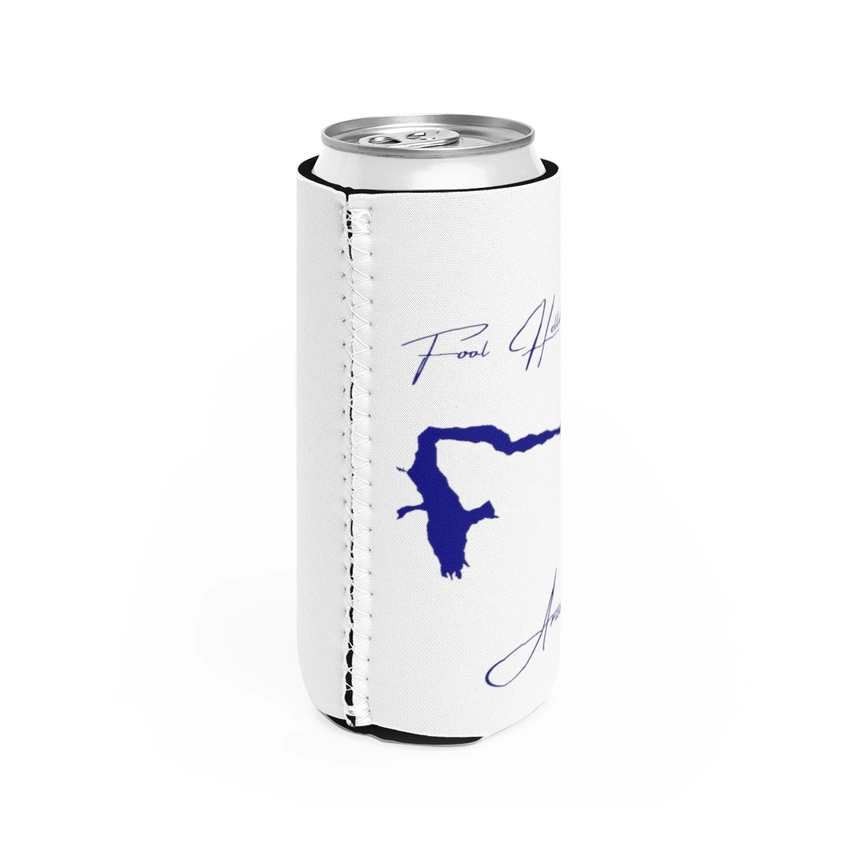 Arizona Fool Hollow Lake Slim Can Koozie all position view from right white.webp