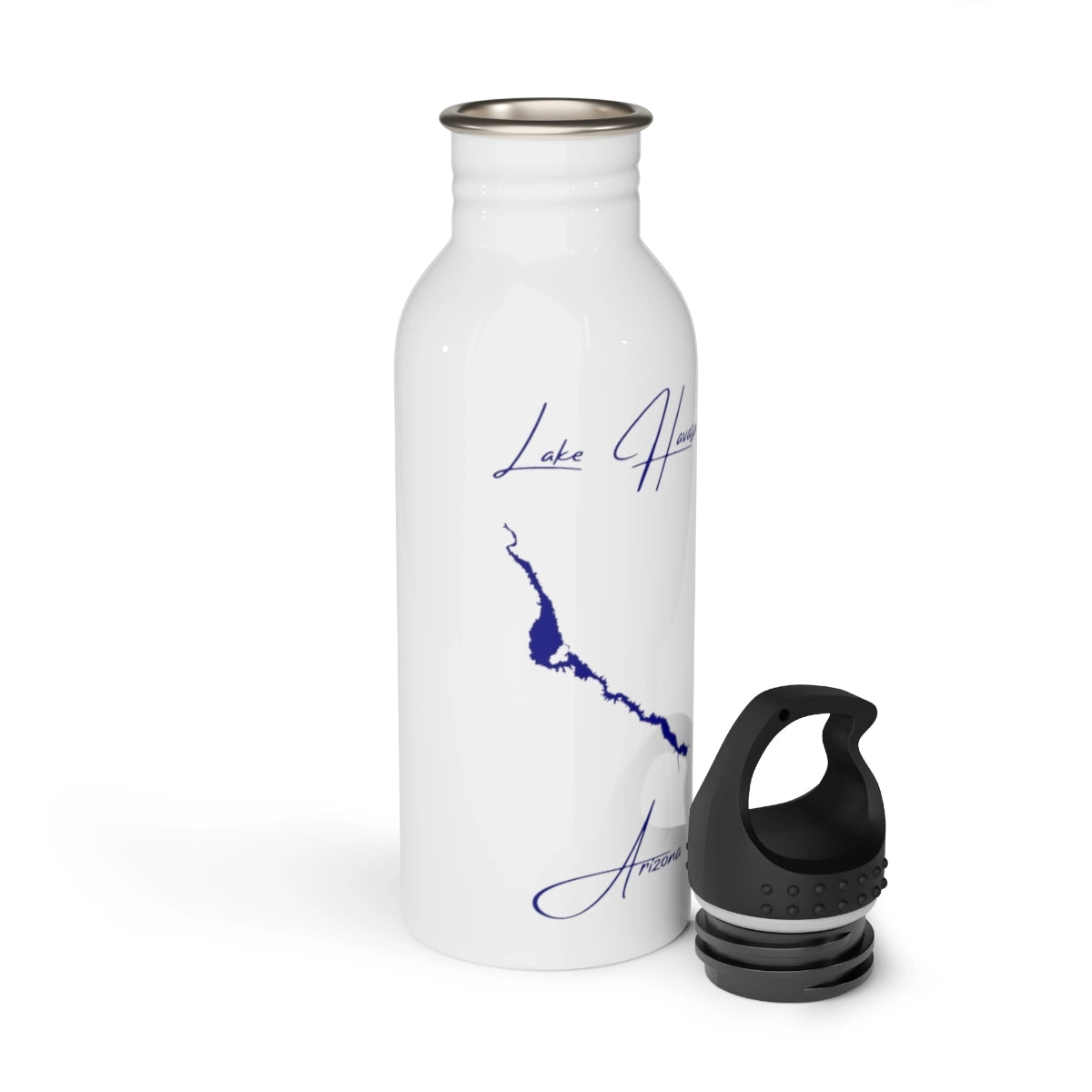 Arizona Lake Havasu Water bottle other position view from open white.webp