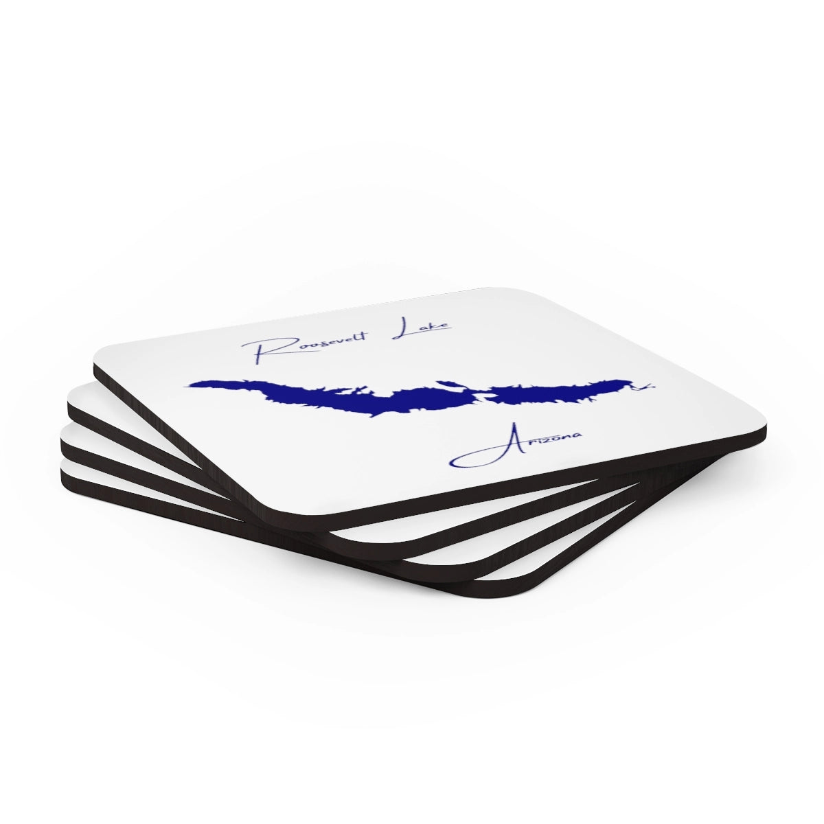 Arizona Roosevelt Lake Coaster Set front position view from stacked 3.75 x 3.75.webp