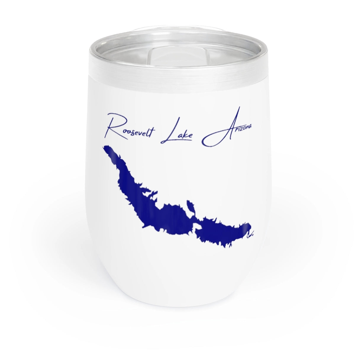 Arizona Roosevelt Lake Wine Tumbler front position view from front white.webp