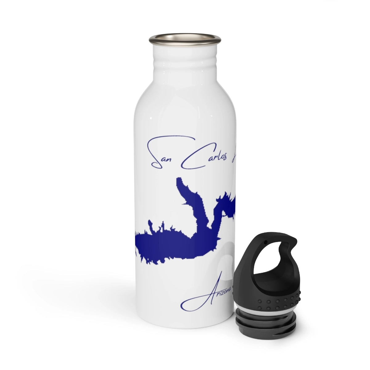 Arizona San Carlos Lake Water bottle other position view from open white.webp