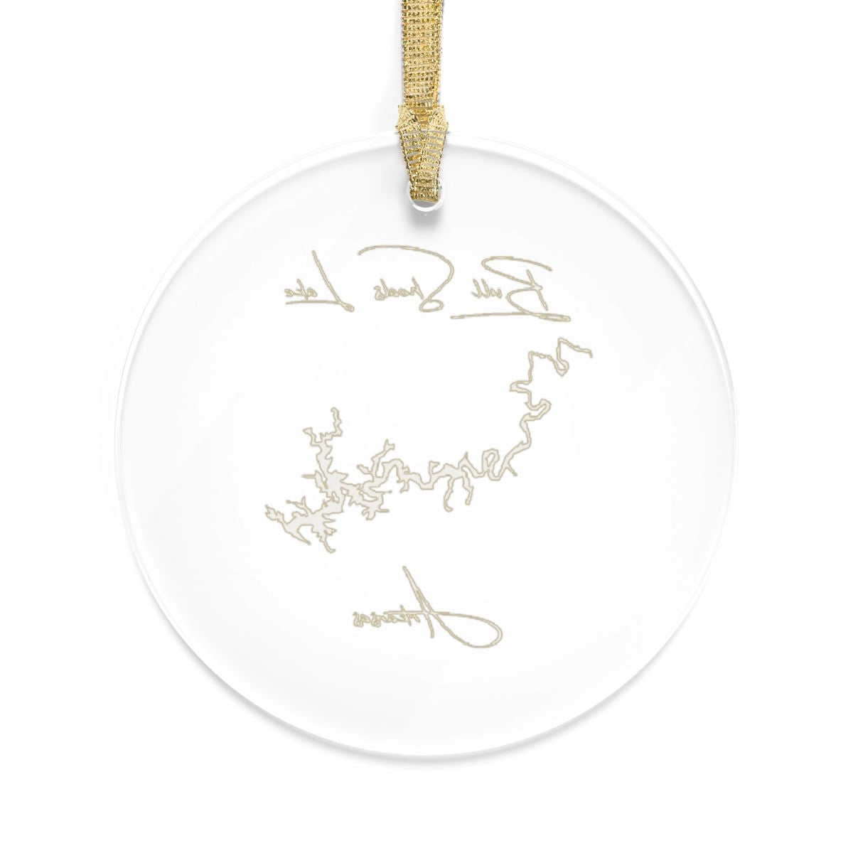 Arkansas Bull Shoals Lake Tree Ornament other position view from back round.webp