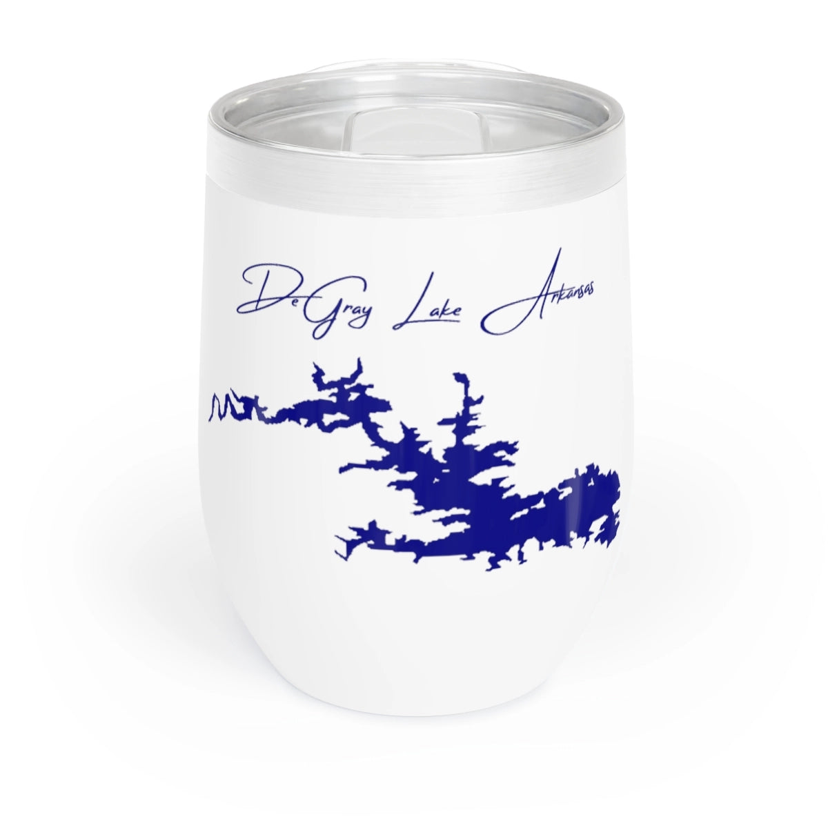 Arkansas DeGray Lake Wine Tumbler front position view from front white.webp