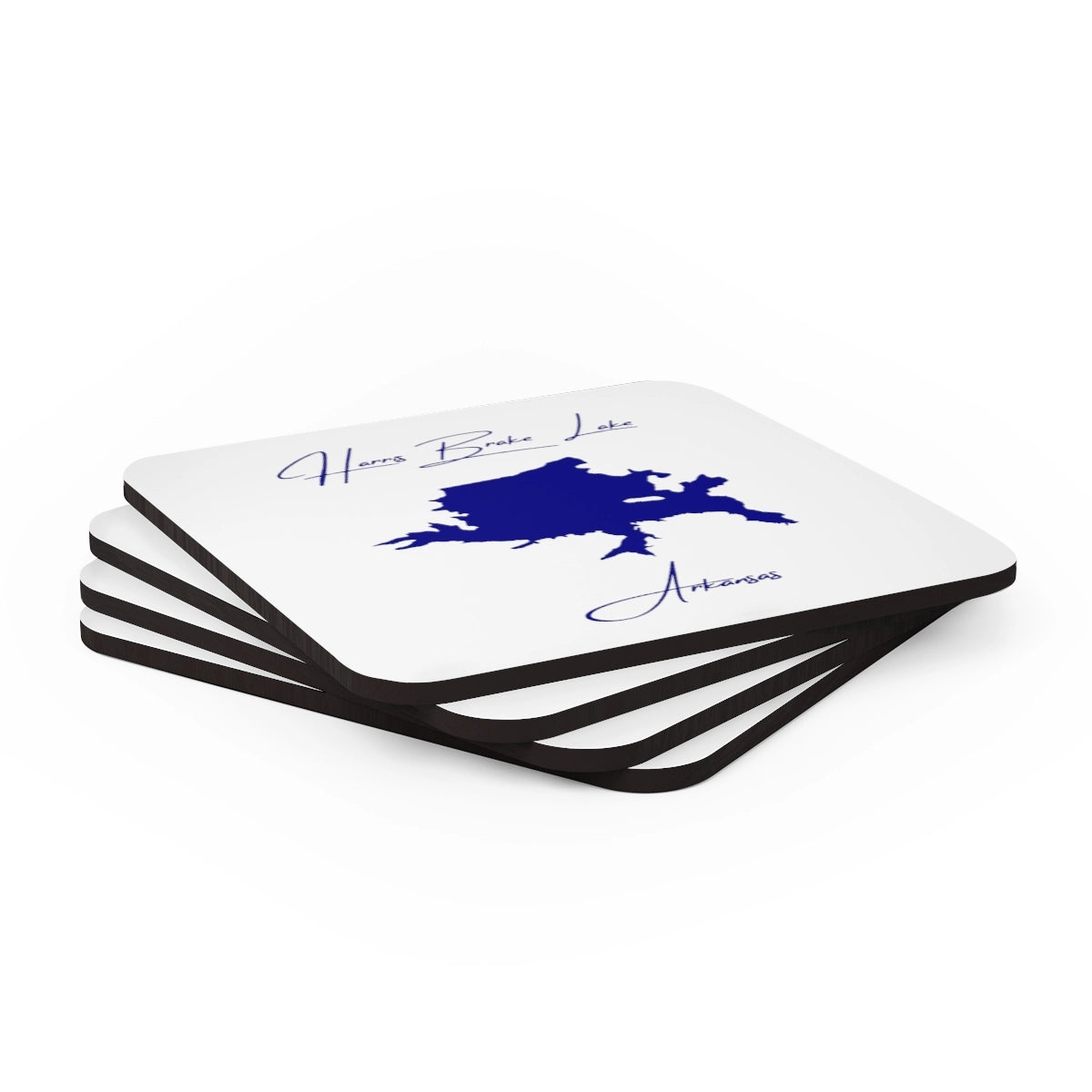 Arkansas Harris Brake Lake Coaster Set front position view from stacked 3.75 x 3.75.webp