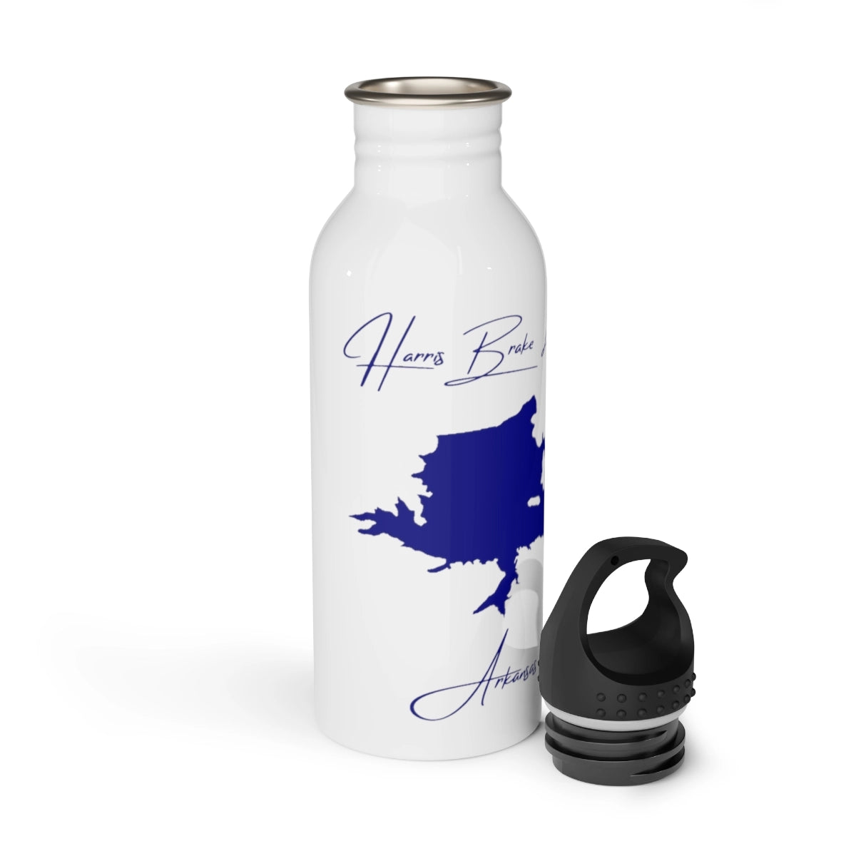 Arkansas Harris Brake Lake Water bottle other position view from open white.webp