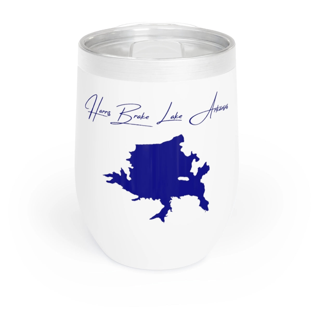 Arkansas Harris Brake Lake Wine Tumbler front position view from front white.webp