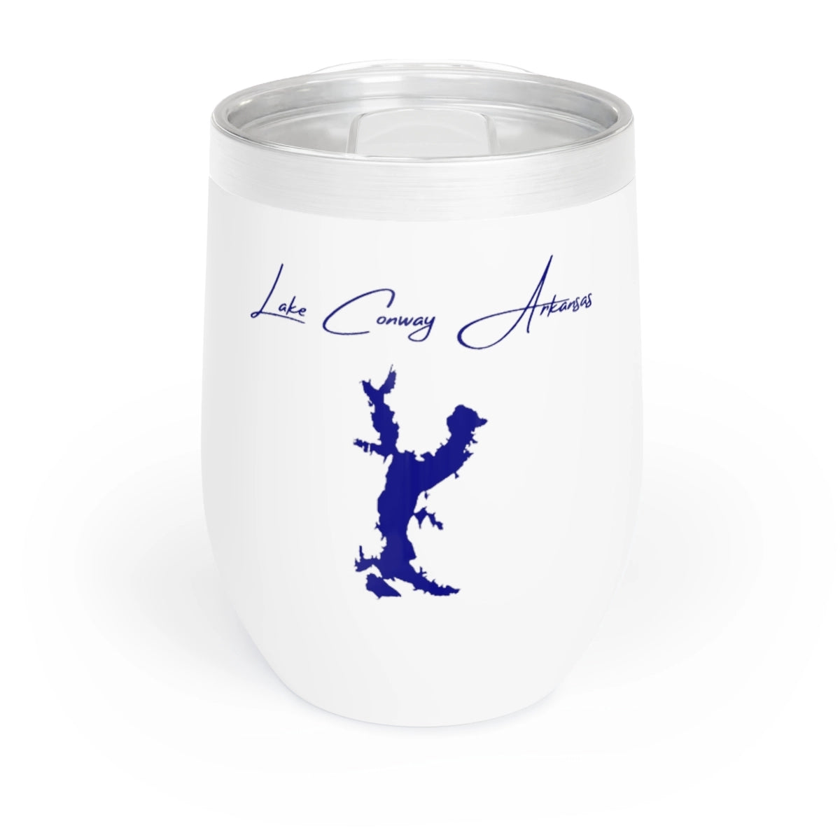 Arkansas Lake Conway Wine Tumbler front position view from front white.webp
