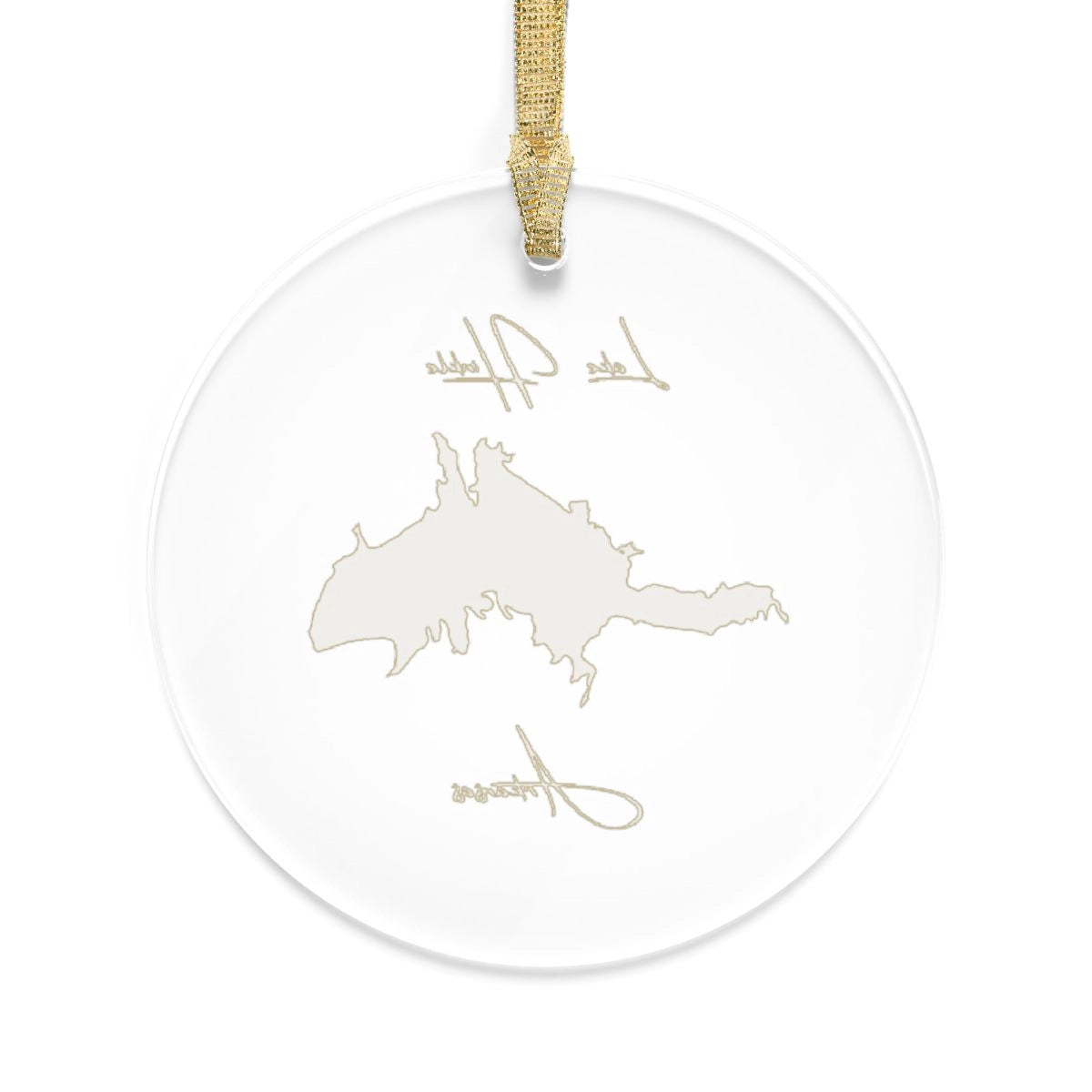 Arkansas Lake Hinkle Tree Ornament other position view from back round.webp