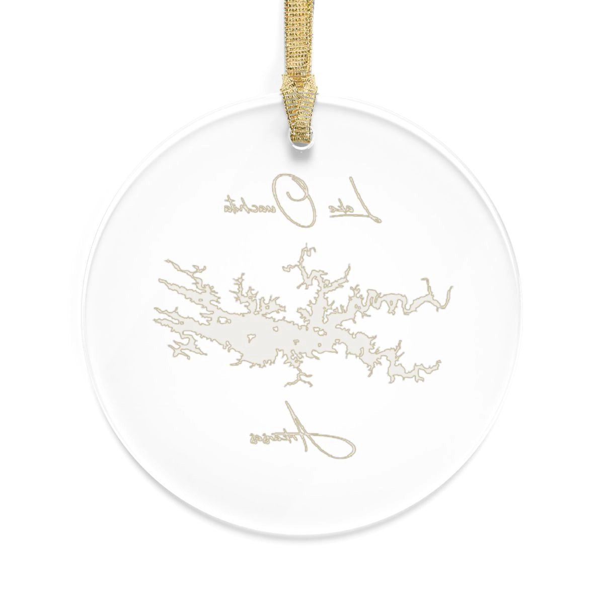 Arkansas Lake Ouachita Tree Ornament other position view from back round.webp