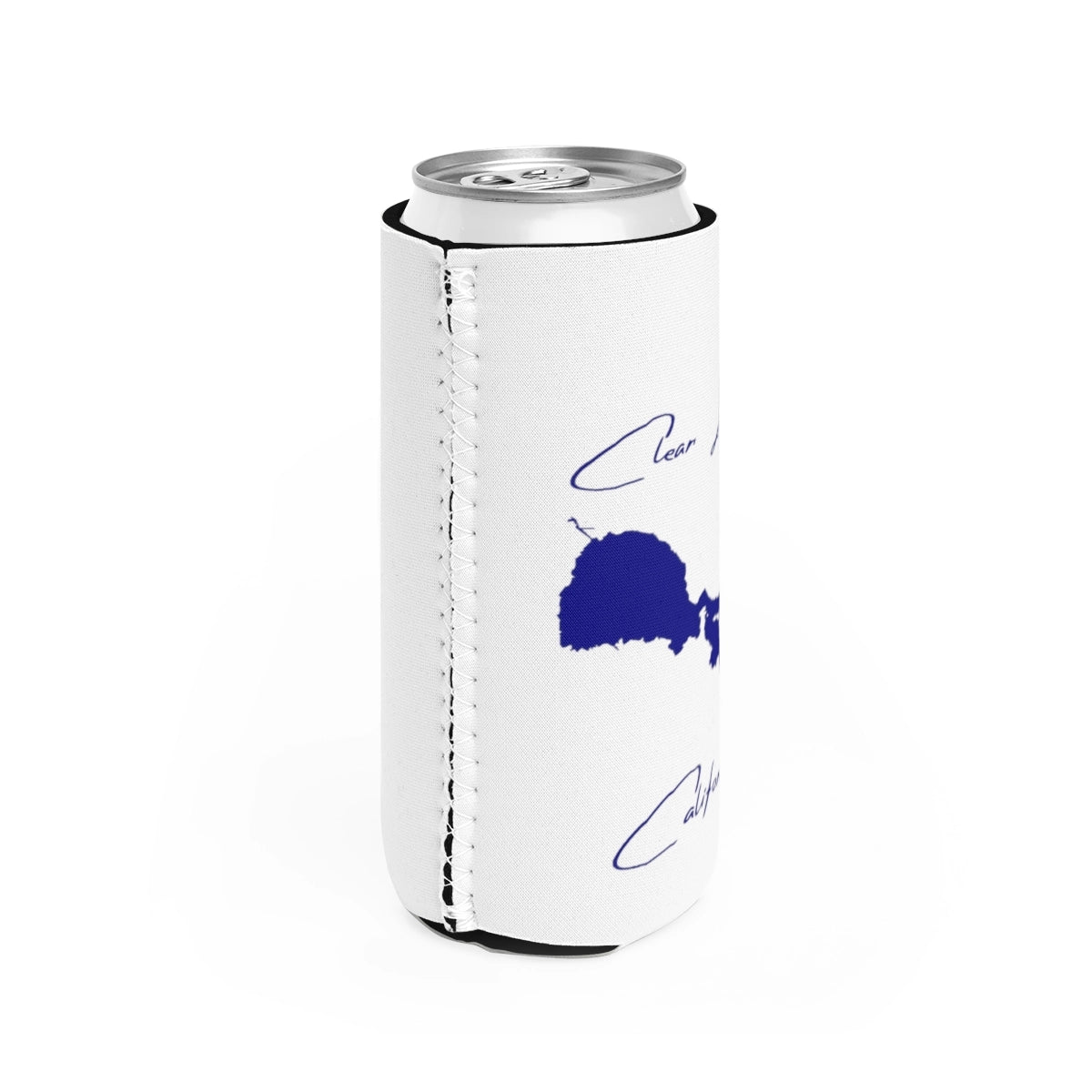 California Clear Lake Slim Can Koozie all position view from right white.webp