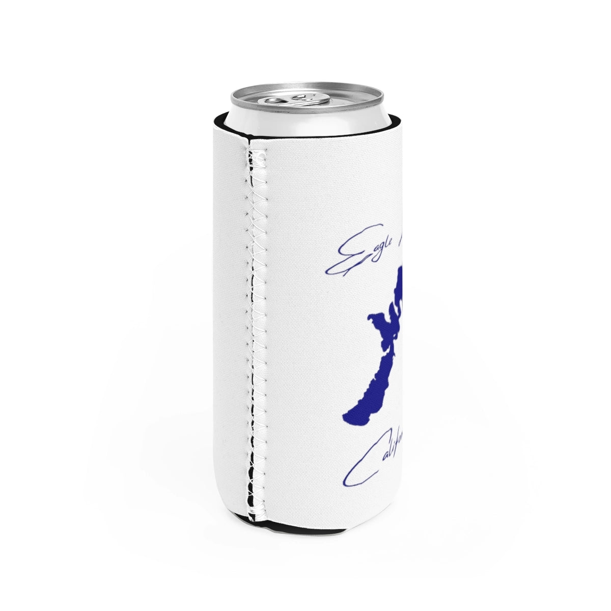 California Eagle Lake Slim Can Koozie all position view from right white.webp