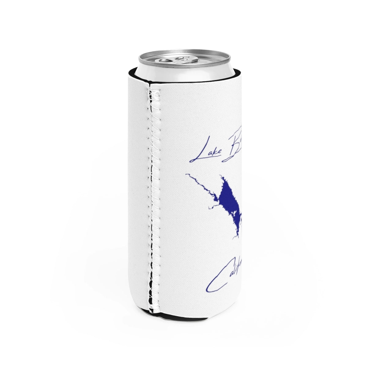 California Lake Berryessa Slim Can Koozie all position view from right white.webp
