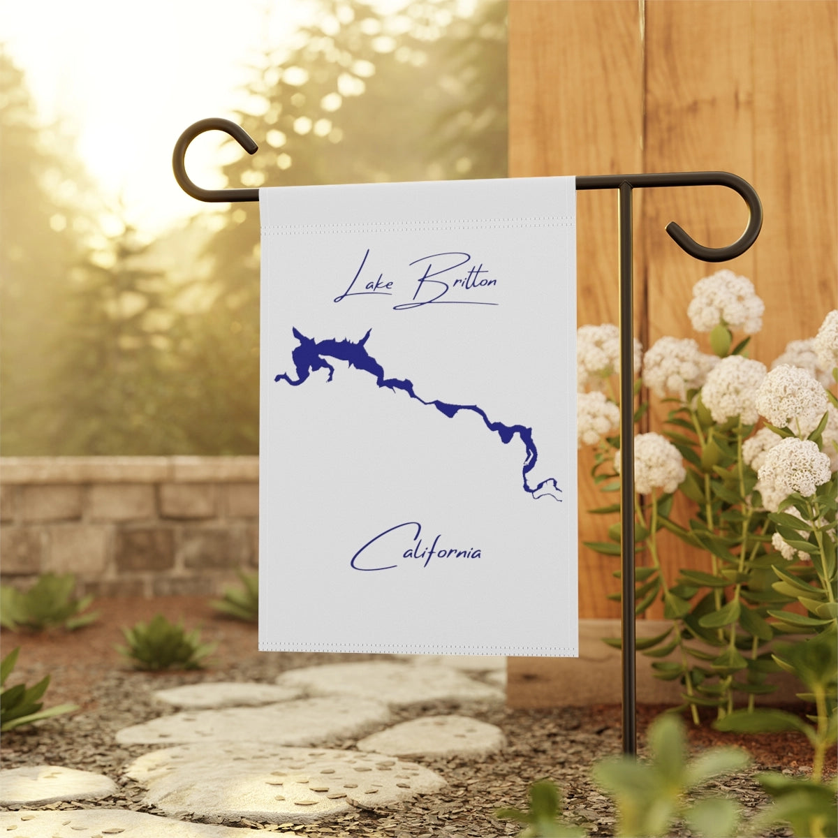 California Lake Britton Garden Banner other position view from context-1 12'' x 18''.webp