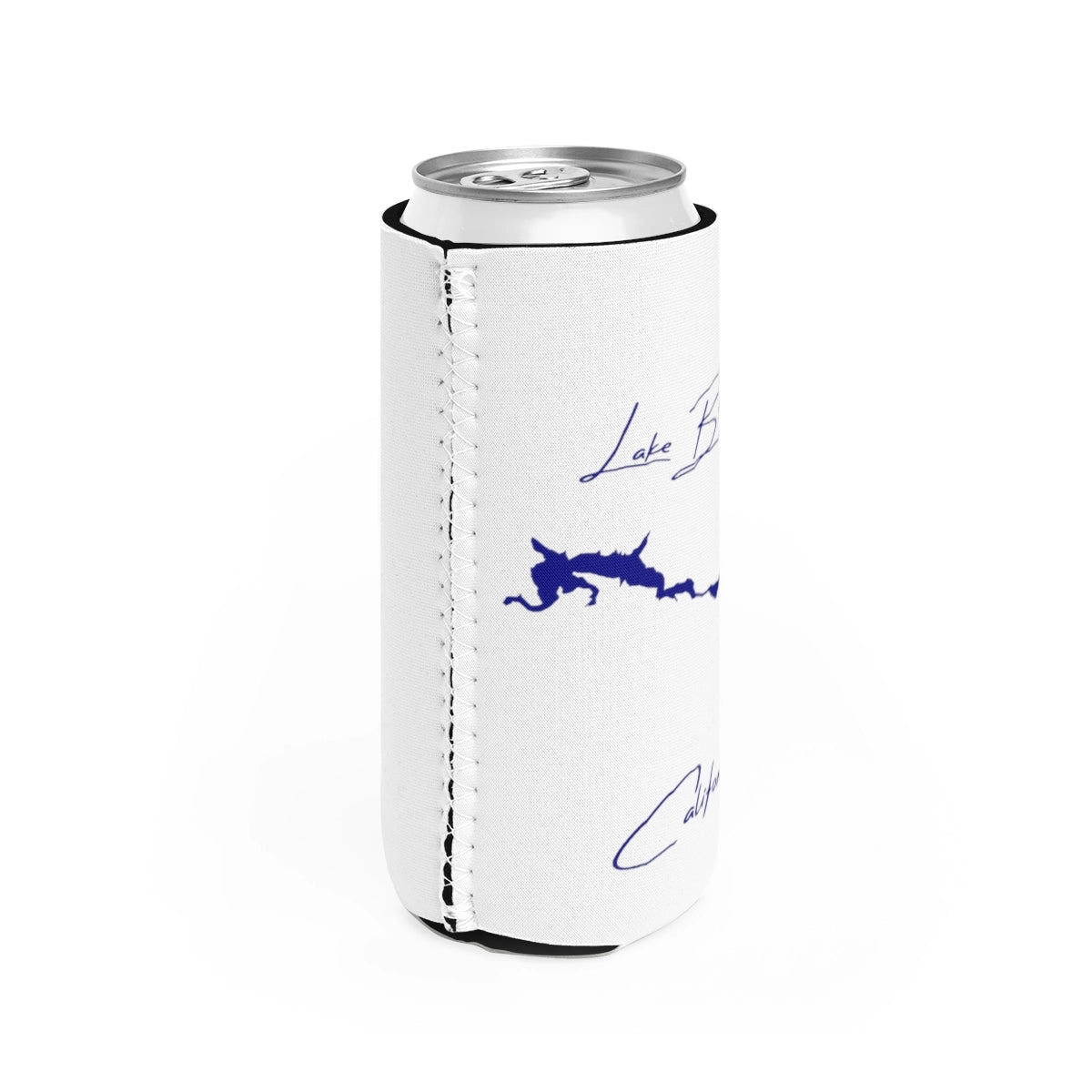 California Lake Britton Slim Can Koozie all position view from right white.webp