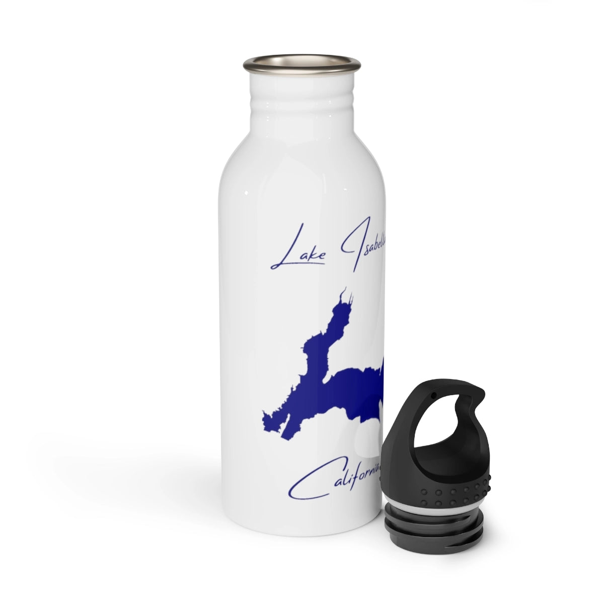 California Lake Isabella Water bottle other position view from open white.webp